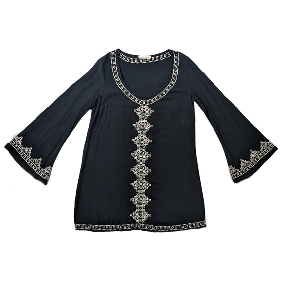 Lovestitch Bell-sleeve Embroidered Dress - Picture 1 of 5